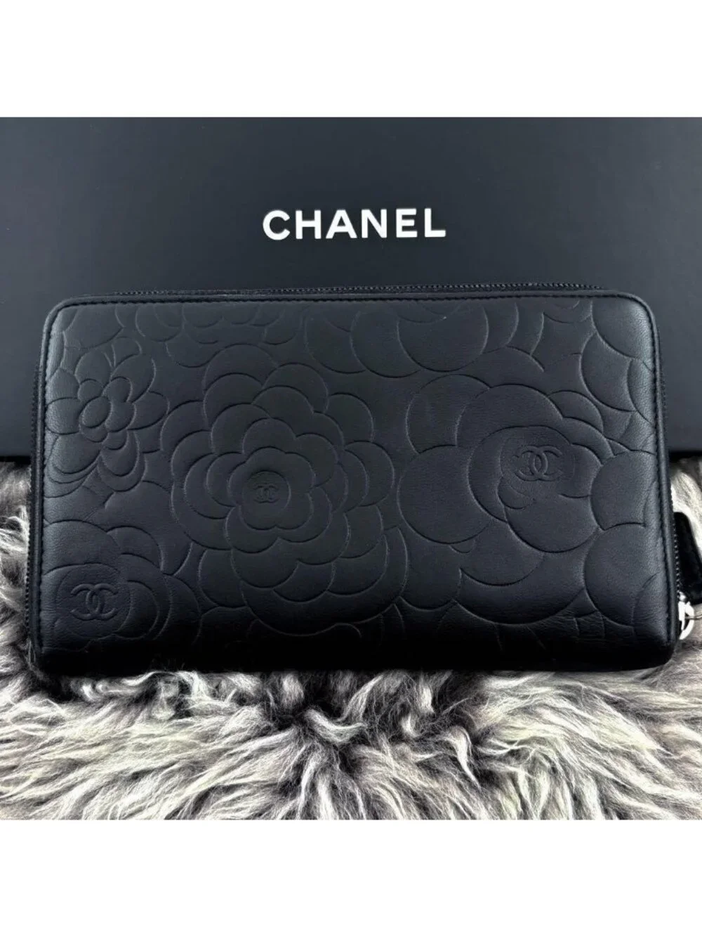 Chanel Wallet Camellia Zip Around